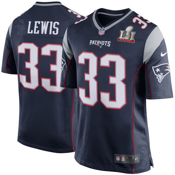 Dion Lewis New England Patriots Nike Super Bowl LI Bound Game Jersey - Navy